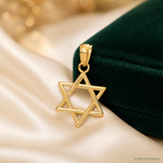 14k Polished Star of David Pendant - Lifestyle View