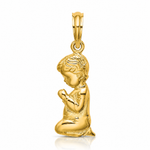 14k Praying Boy Charm - Lifestyle View