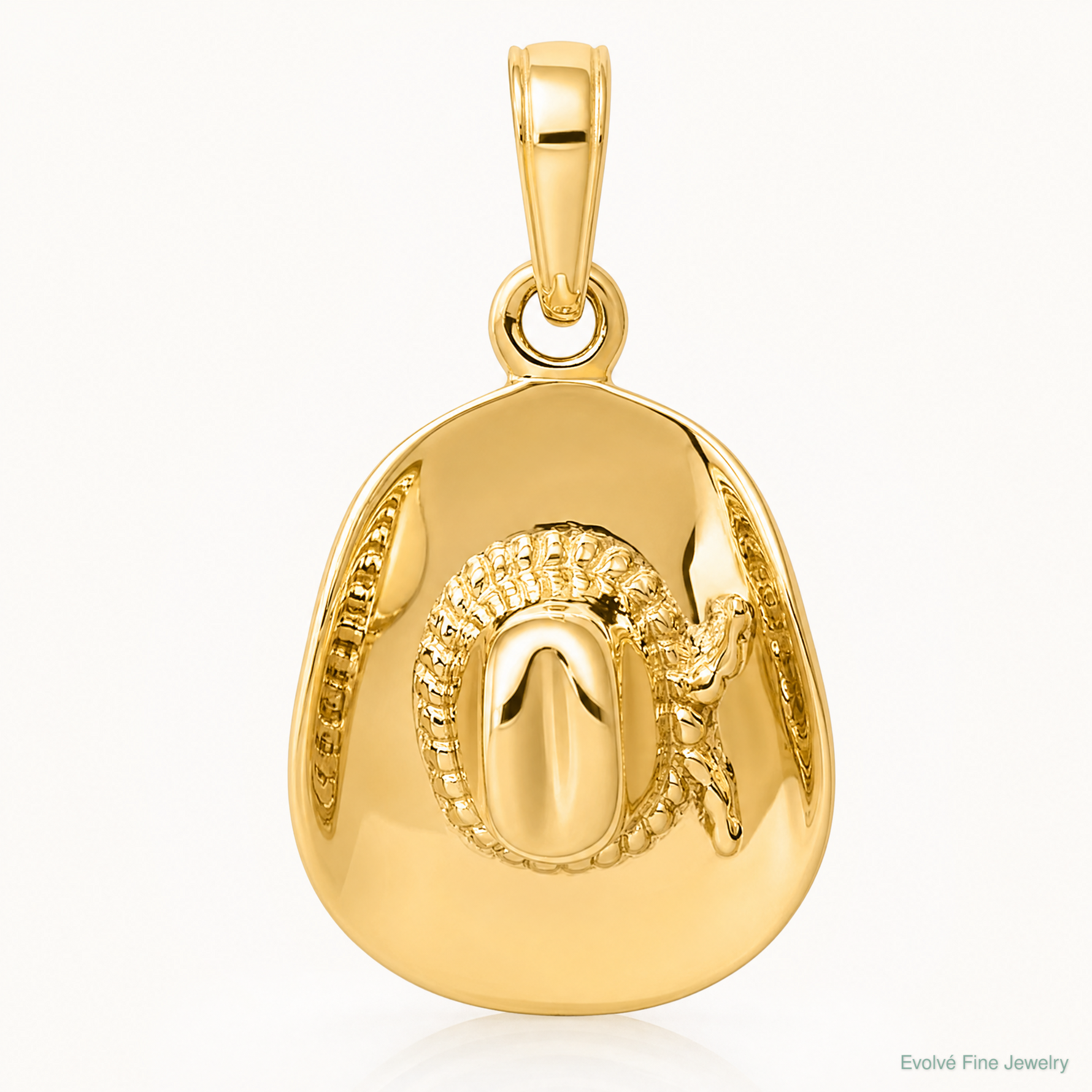 14k 3-D Cowboy Hat Pendant - Lifestyle View