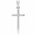 14k White Gold Hollow Cross Pendant - Lifestyle View