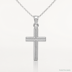 14k White Gold Cross Pendant - Lifestyle View