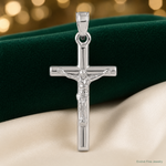 14k White Gold Crucifix Pendant - Lifestyle View