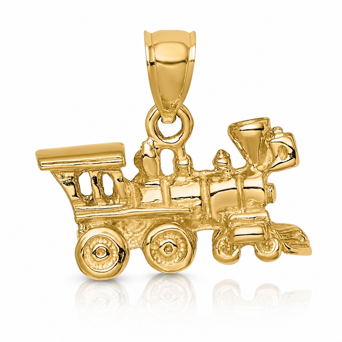 14k 3-D Locomotive Charm - Lifestyle View
