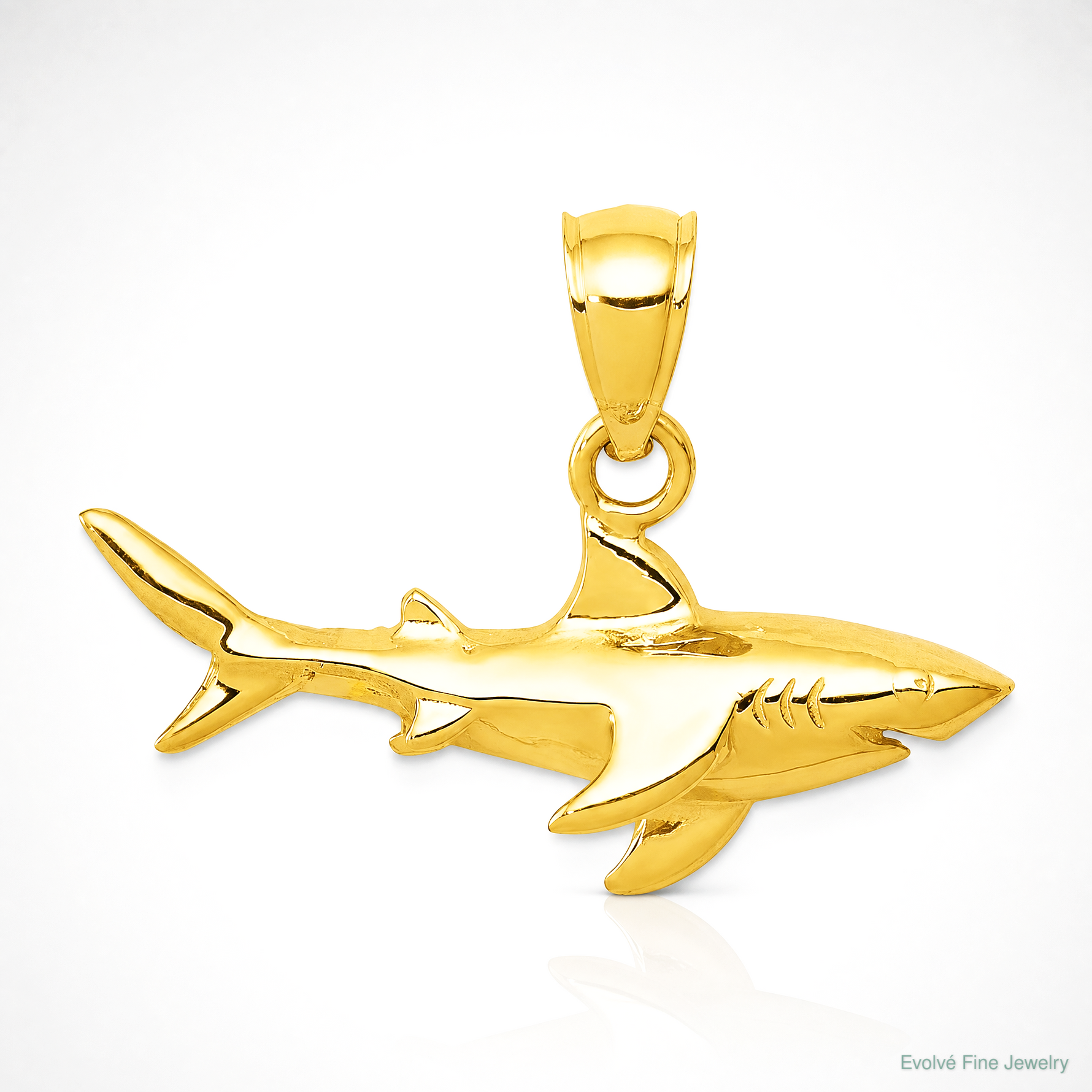 14K Shark Pendant - Lifestyle View
