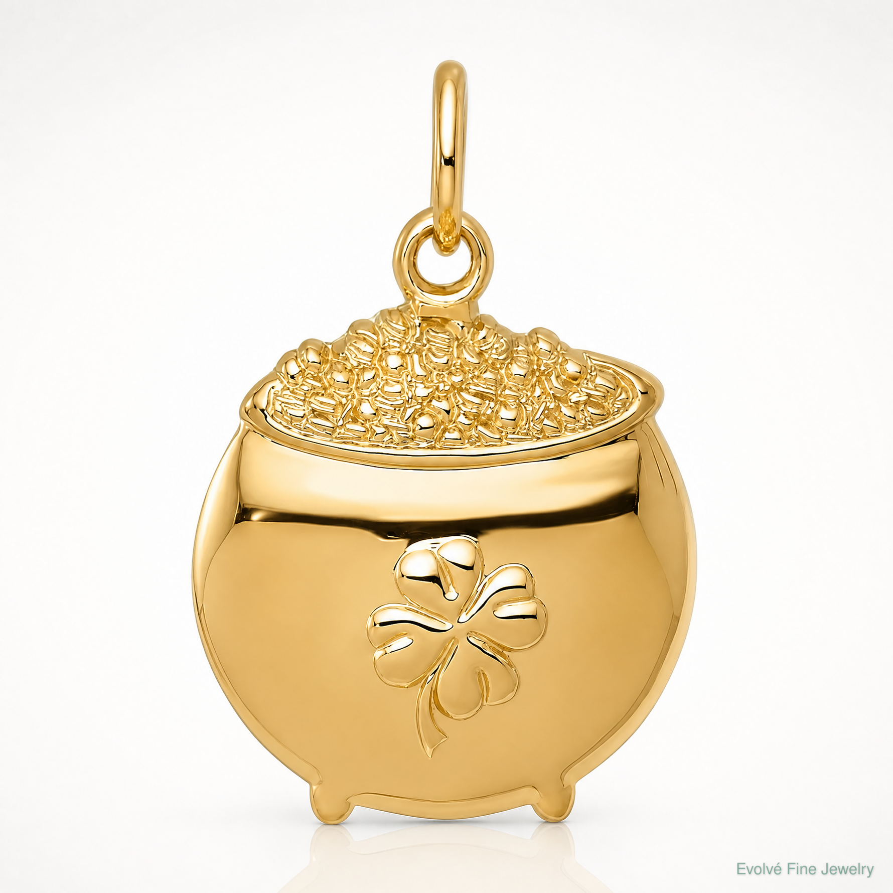 14k Pot of Gold Charm - Lifestyle View