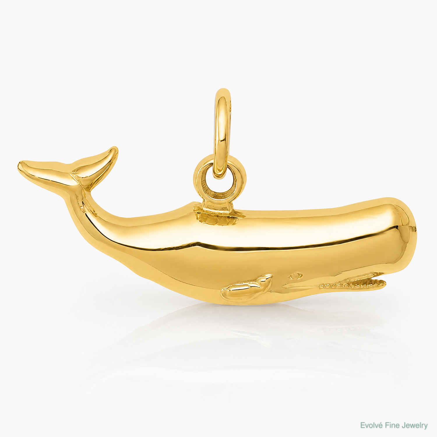 14k Sperm Whale Charm - Lifestyle View
