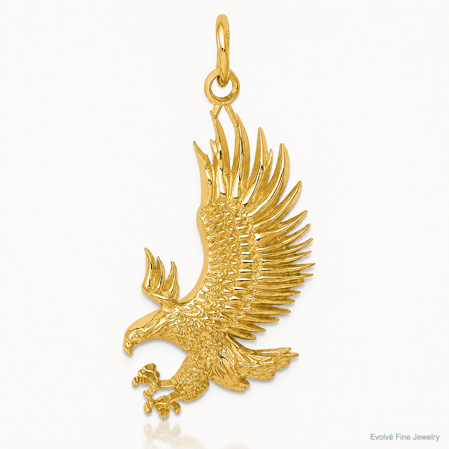 14k Bald Eagle Charm - Lifestyle View