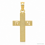 14k RN Cross Charm - Lifestyle View