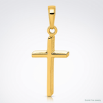 14k Polished Cross Pendant - Lifestyle View