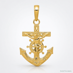 14k Mariners Crucifix Pendant - Lifestyle View