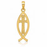 14k Ichthus Fish Pendant - Lifestyle View