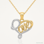 14k and Rhodium LOVE Pendant - Lifestyle View