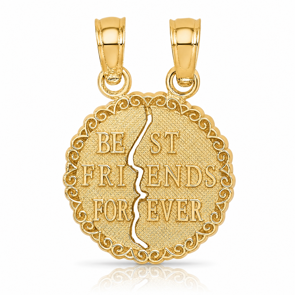 14K BEST FRIENDS FOREVER Break apart Charm - Lifestyle View