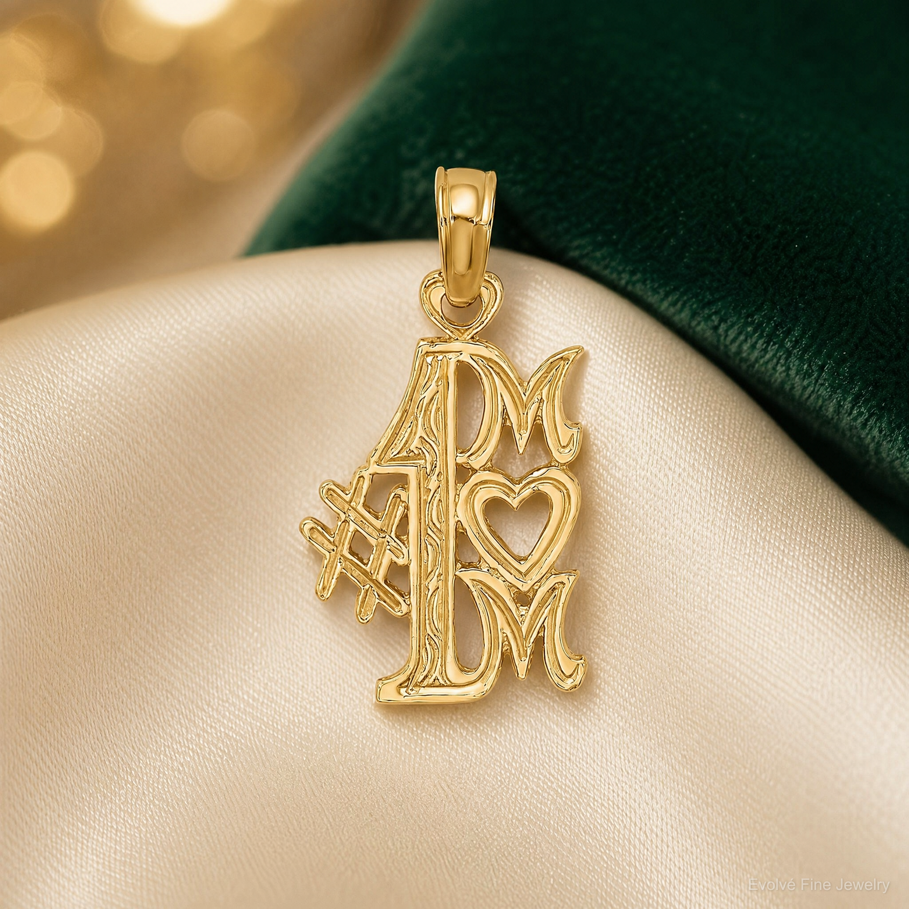 14K #1 MOM Charm - Lifestyle View