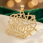 14K BEST MOM Charm - Lifestyle View