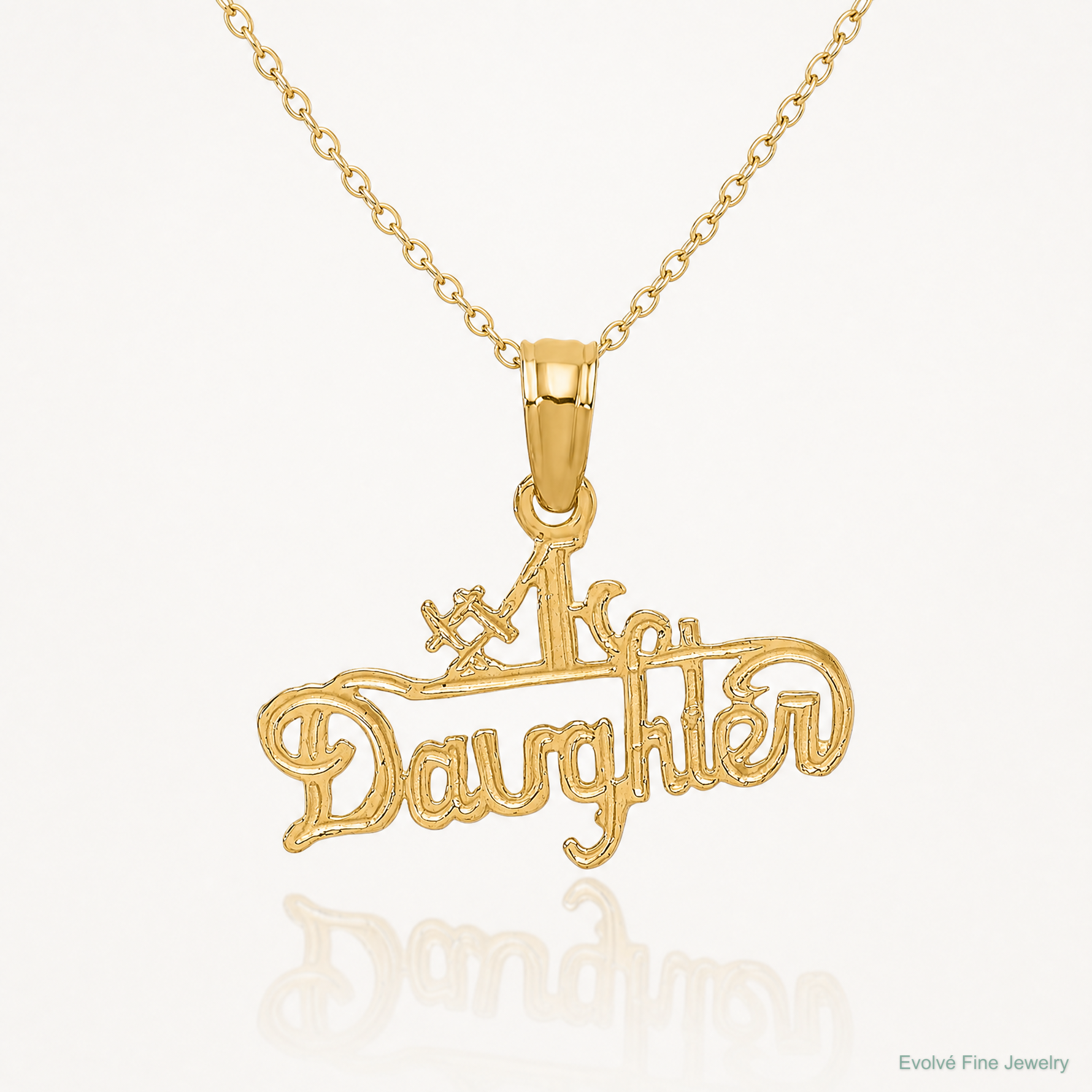 14K #1 DAUGHTER Charm - Lifestyle View