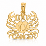 14K 100% CANCER Zodiac Charm - Lifestyle View
