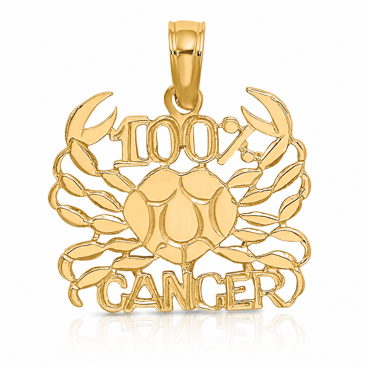 14K 100% CANCER Zodiac Charm - Lifestyle View