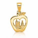 14K New York Skyline in Apple Pendant - Lifestyle View