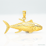 14K Yellowfin Tuna Fish Pendant - Lifestyle View