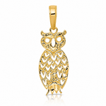 14K Owl Pendant - Lifestyle View