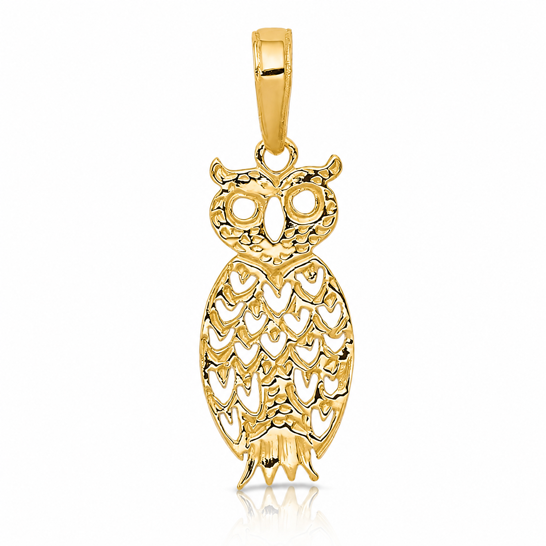 14K Owl Pendant - Lifestyle View