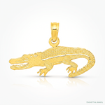 14K Textured Alligator Pendant - Lifestyle View