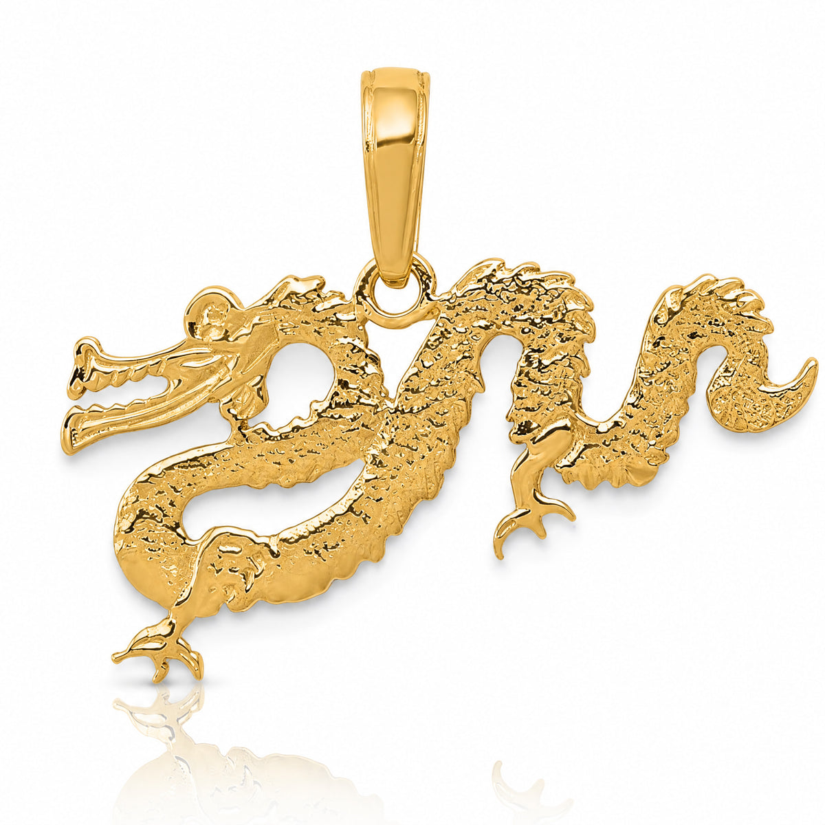 14K Dragon Pendant - Lifestyle View