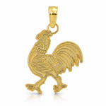 14K Rooster Pendant - Lifestyle View