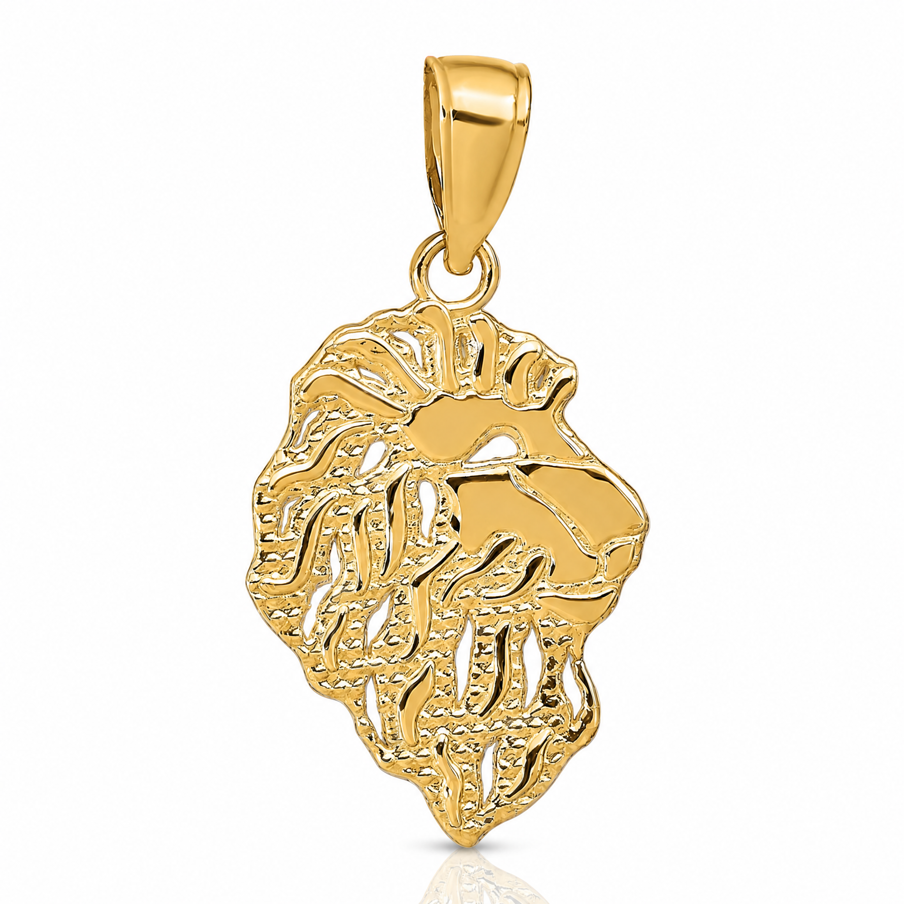 14K Lion Head Pendant - Lifestyle View
