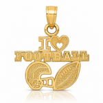 14K I HEART FOOTBALL Charm - Lifestyle View
