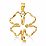 14k Polished Cut Out 4-Leaf Clover Pendant - Lifestyle View