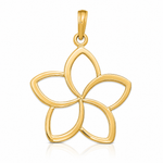 14k Polished Cut Out Flower Pendant - Lifestyle View