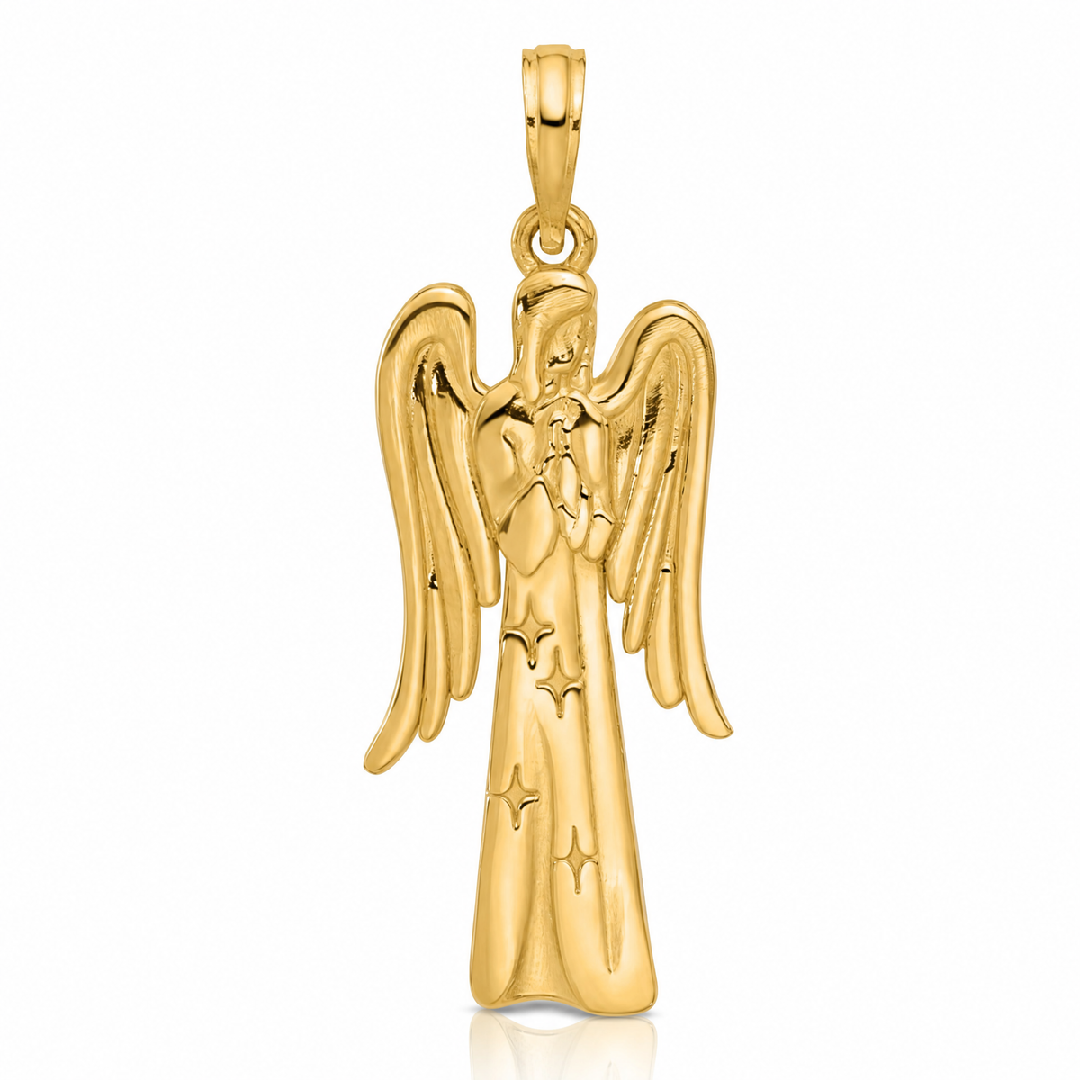 14k Fancy Angel Charm - Lifestyle View
