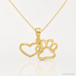 14K Polished Fancy Heart and Paw Charm - Lifestyle View