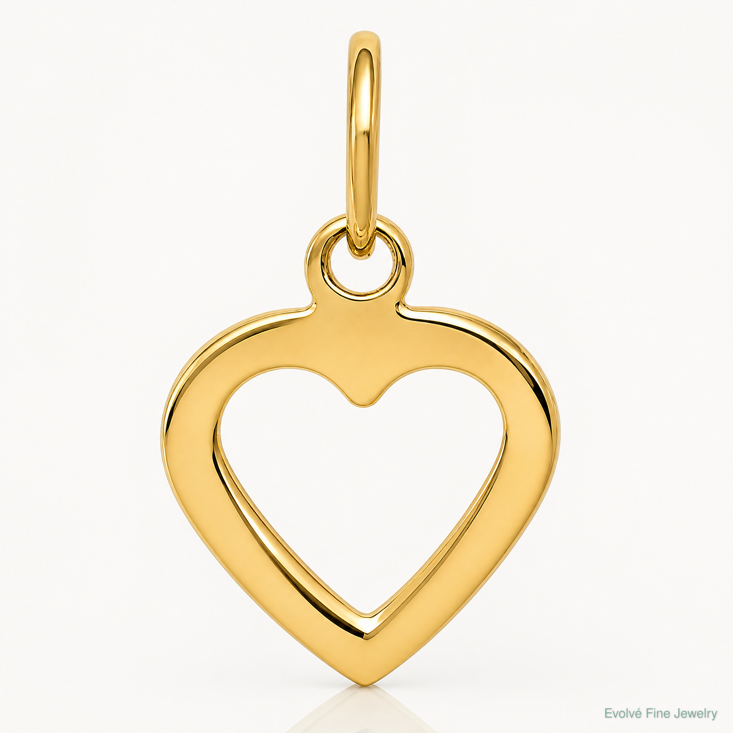 14K Polished Cut-out Heart Pendant - Lifestyle View
