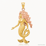 14k Two-Tone Mermaid Charm - Lifestyle View