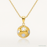 14K w/Rhodium Soccer Ball Pendant - Lifestyle View