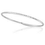 14k White Gold 2mm Diamond-cut Slip-on Bangle - Lifestyle View