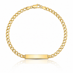 14k Semi-solid Curb Link 6.75in Id Bracelet - Lifestyle View