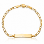 14k Semi-Solid Polished Figaro ID Bracelet - Lifestyle View