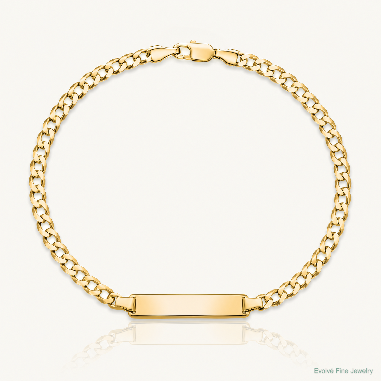 14k Semi-solid Cuban Link ID Bracelet - Lifestyle View