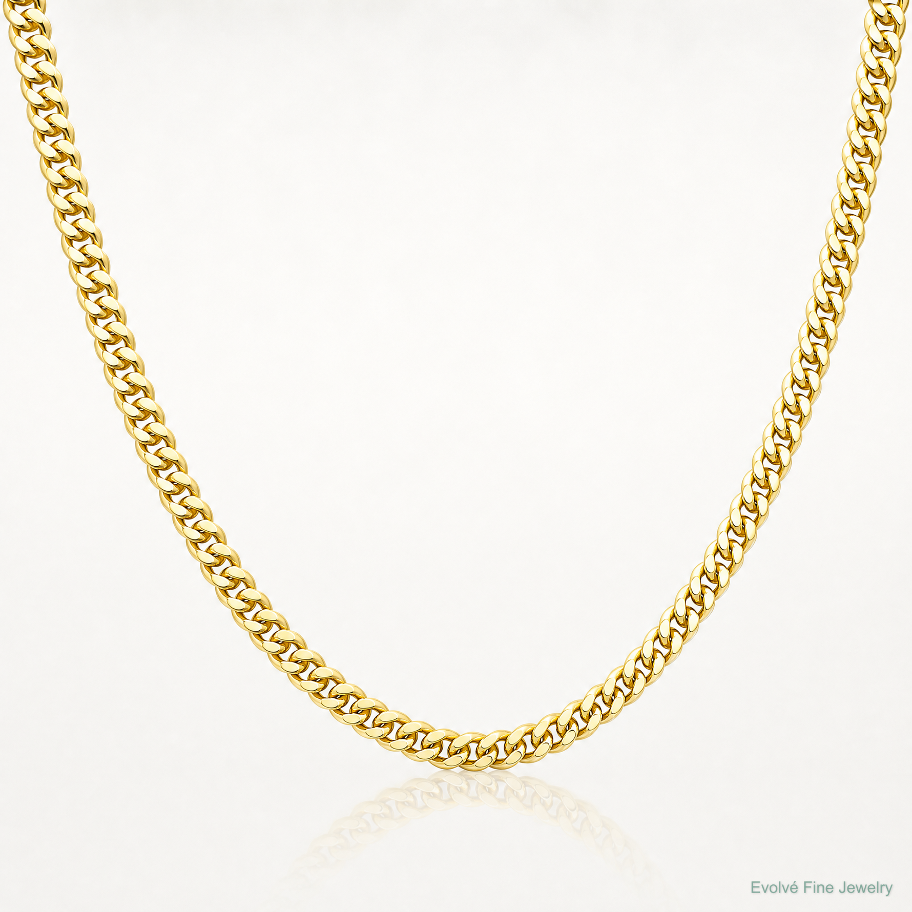 14k 3.5mm Solid Miami Cuban Chain - Lifestyle View