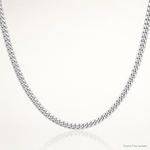 14k White Gold 3.5mm Solid Miami Cuban Chain - Lifestyle View