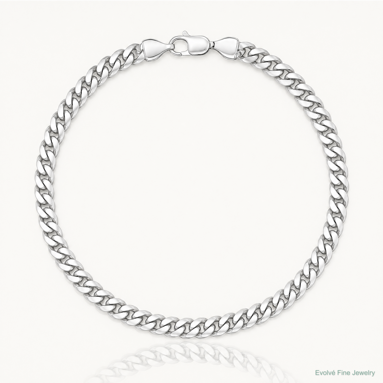 14k White Gold 4.25mm Solid Miami Cuban Chain - Lifestyle View