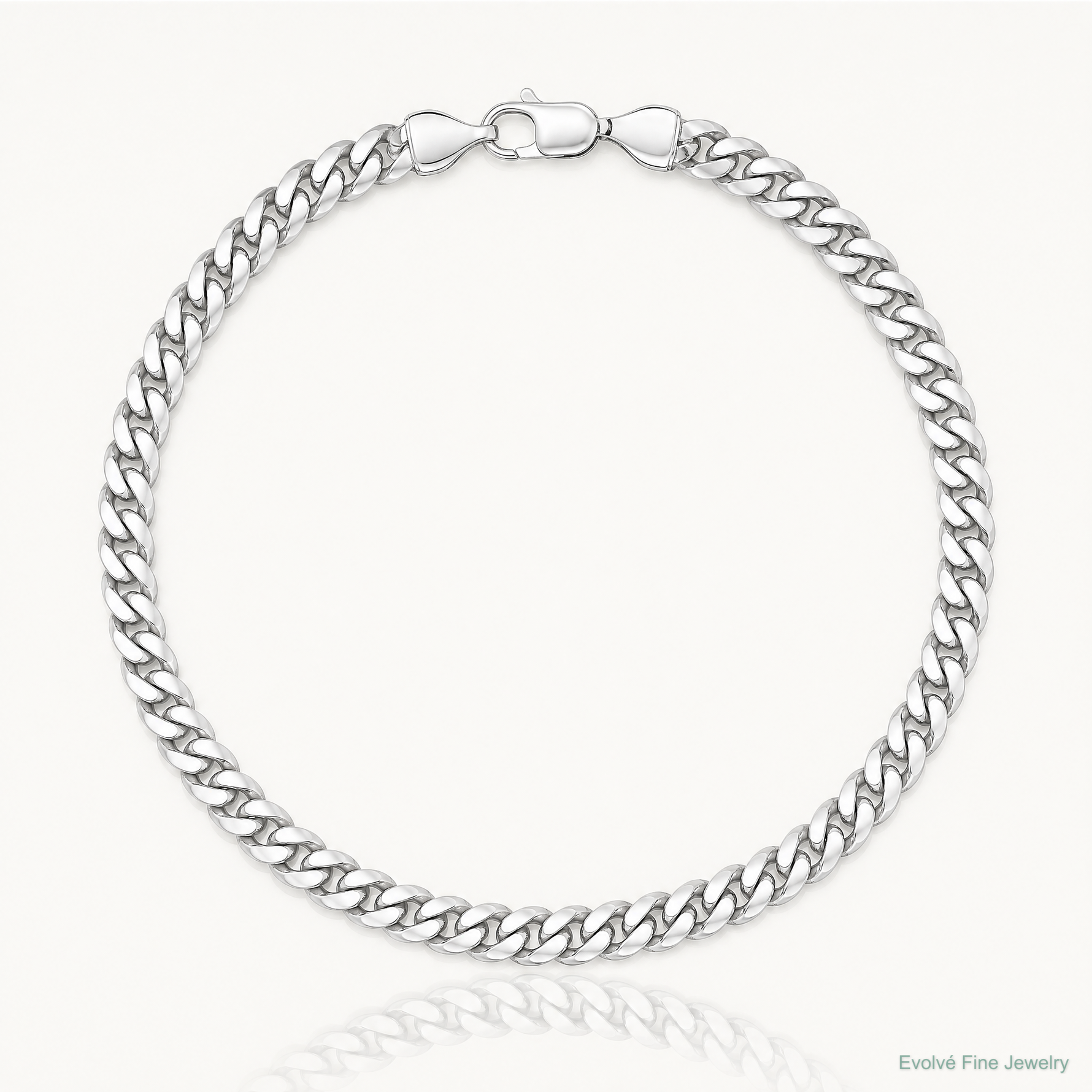 14k White Gold 4.25mm Solid Miami Cuban Chain - Lifestyle View