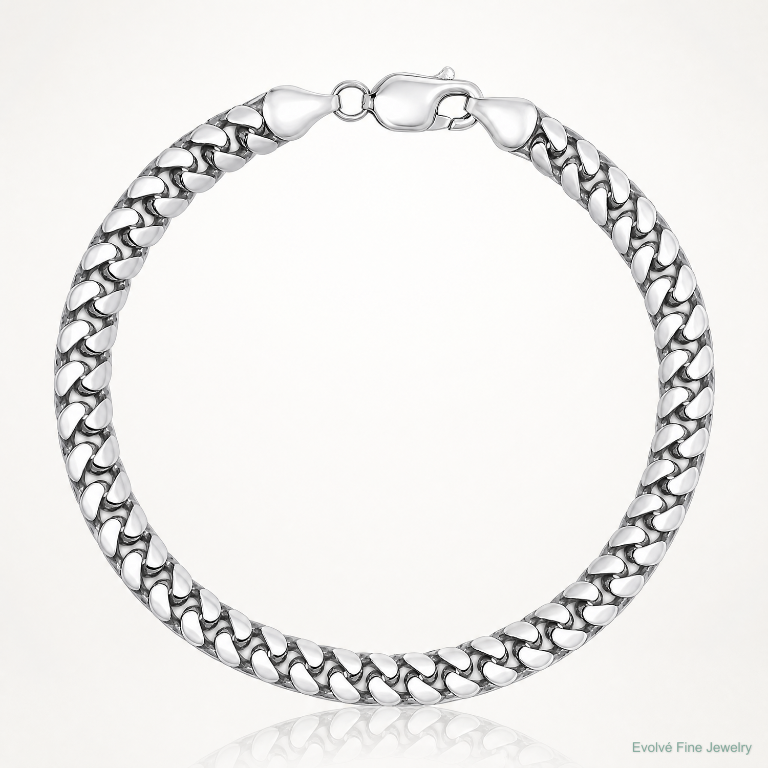 14k White Gold 4.3mm Solid Miami Cuban Chain - Lifestyle View