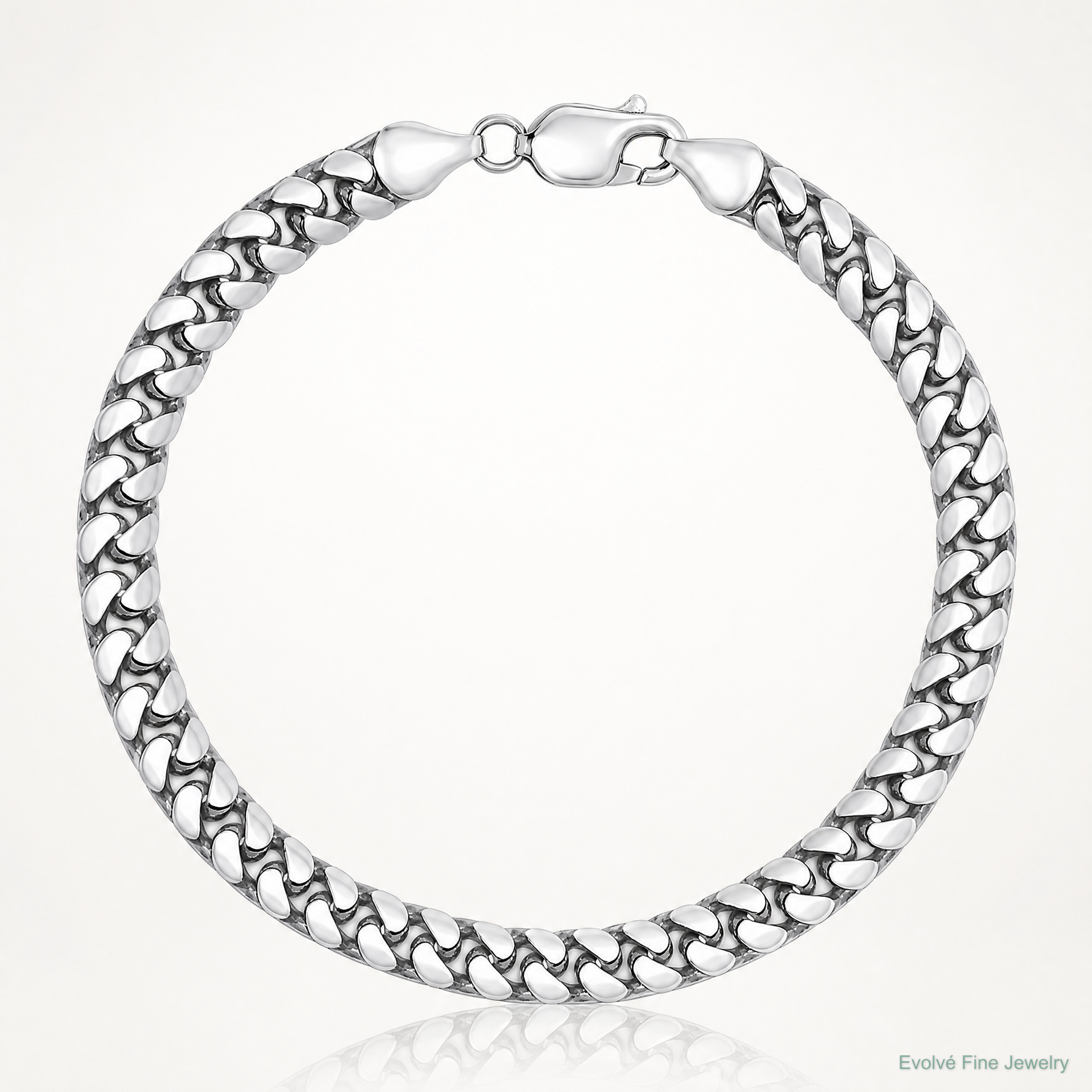 14k White Gold 4.3mm Solid Miami Cuban Chain - Lifestyle View