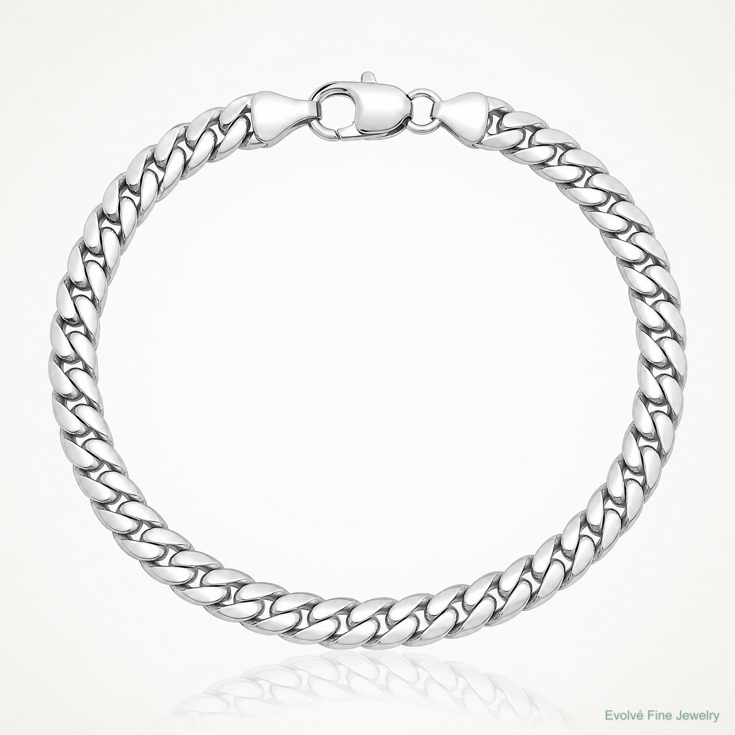 14k White Gold 5mm Solid Miami Cuban Chain - Lifestyle View