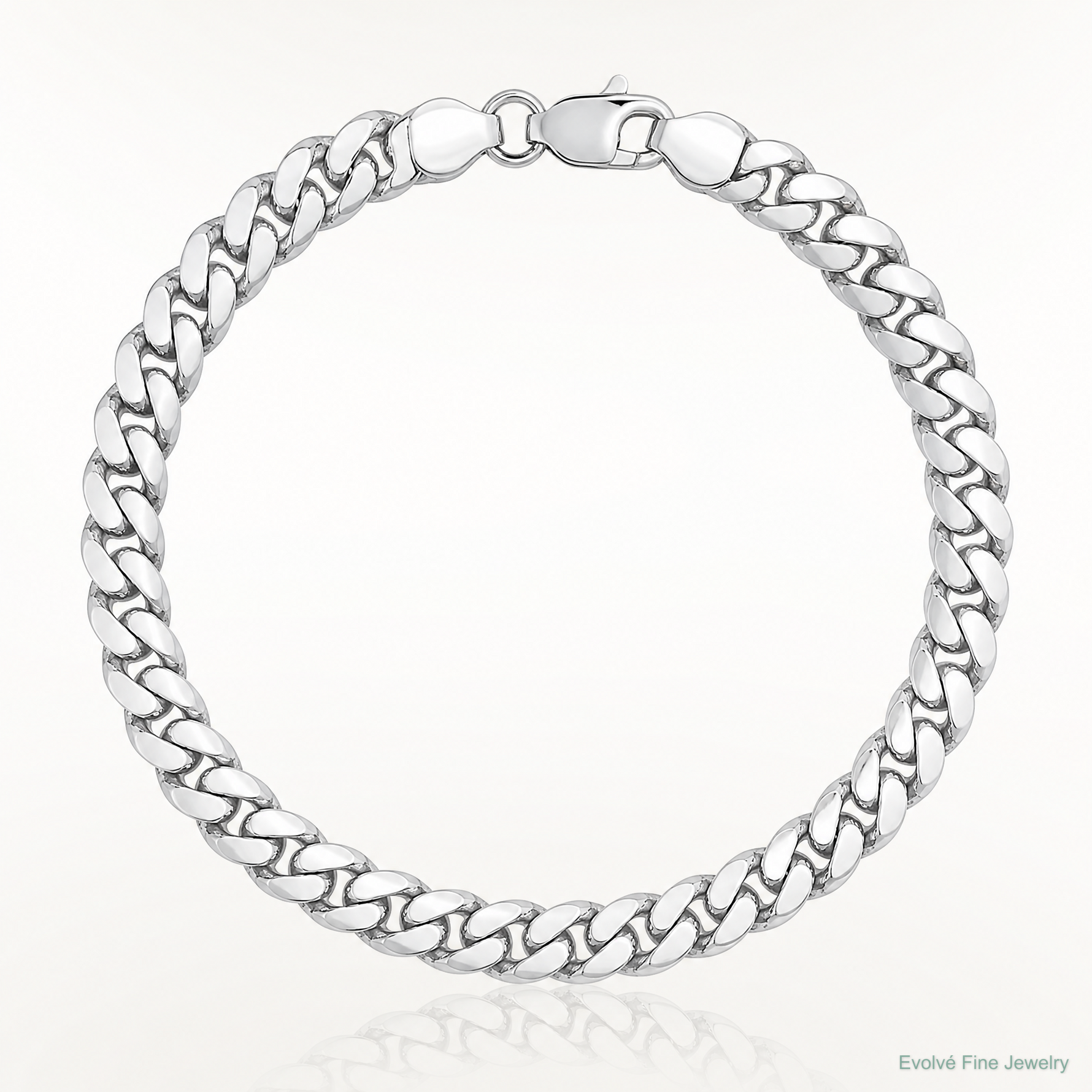 14k White Gold 5.5mm Solid Miami Cuban Chain - Lifestyle View